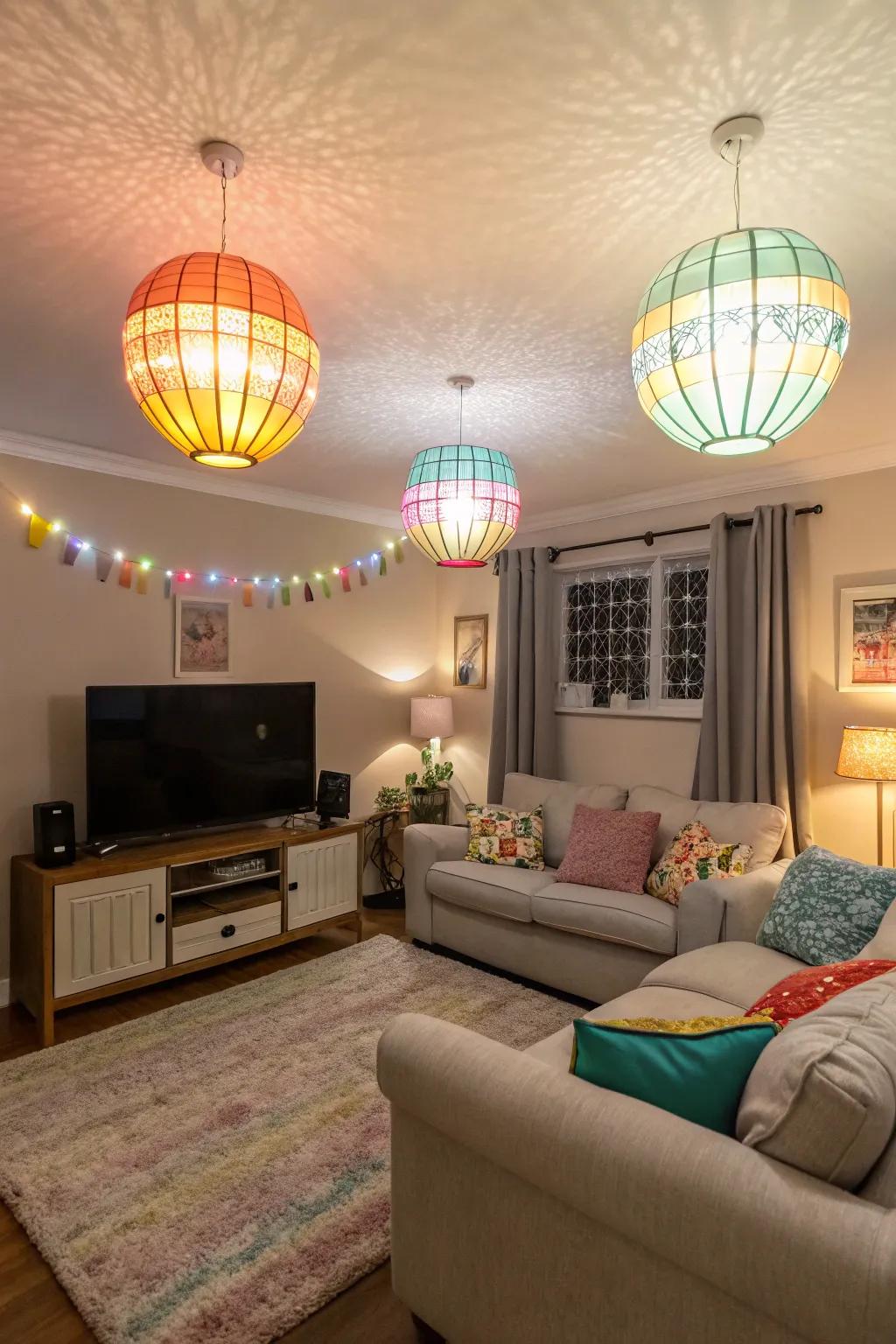 Multi-Colored fixtures inject lively vibes and character.