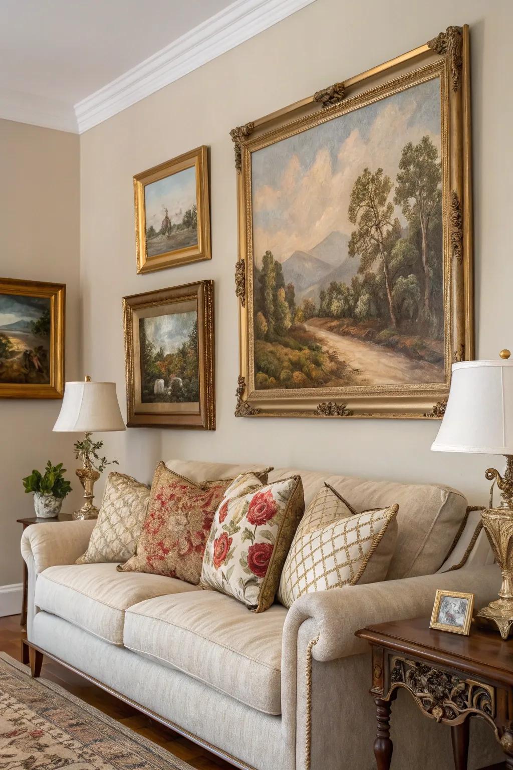 Vintage oil illustrations convey eternal elegance and sophistication.