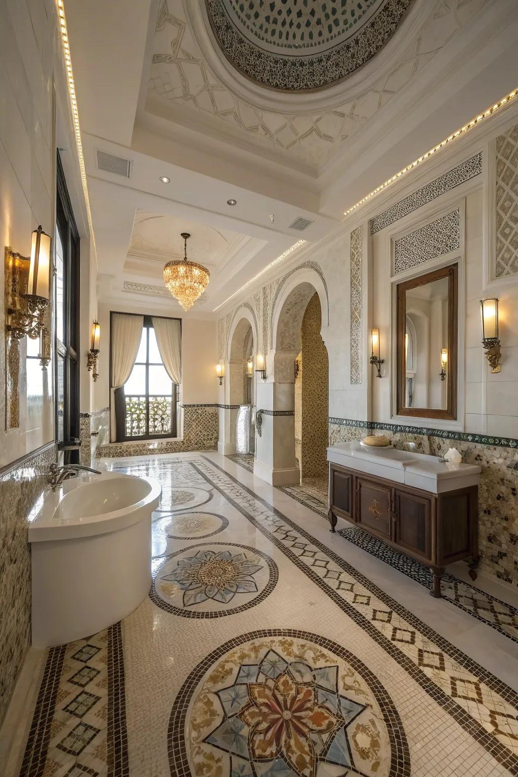 Elaborate mosaic converts any space into a masterpiece.