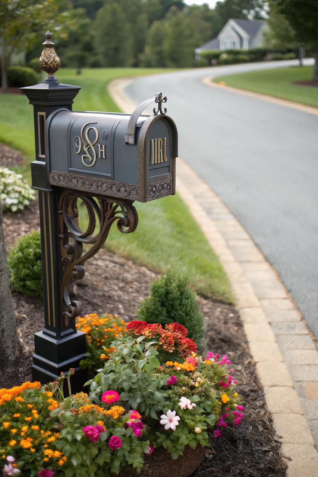 A monogram imparts a personal and unique element to your mailbox.