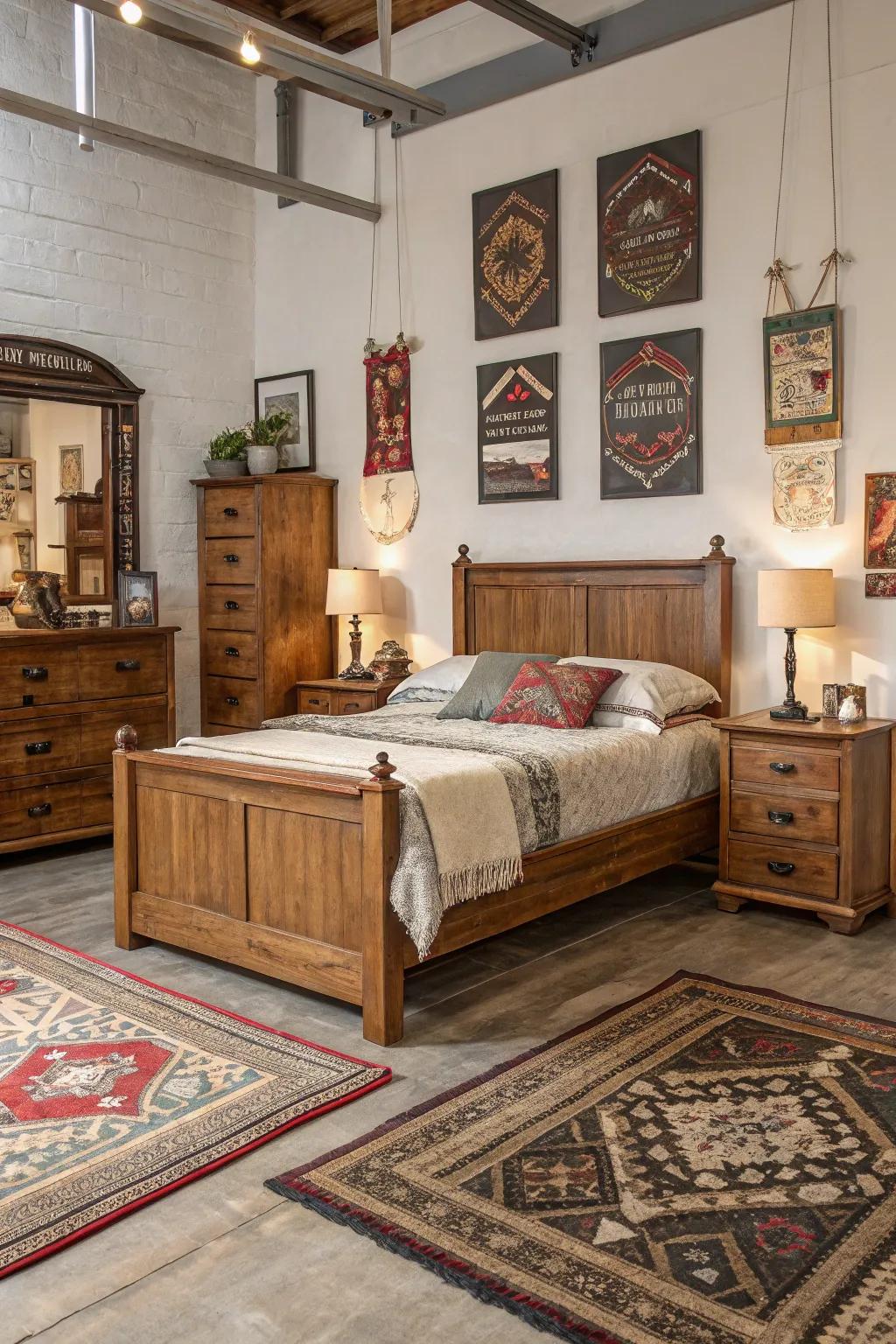 Distinctive finds personalize and elevate the space.