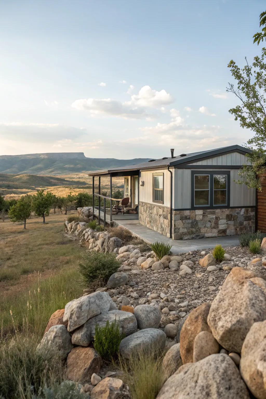 Ground your home with natural stone embellishments.