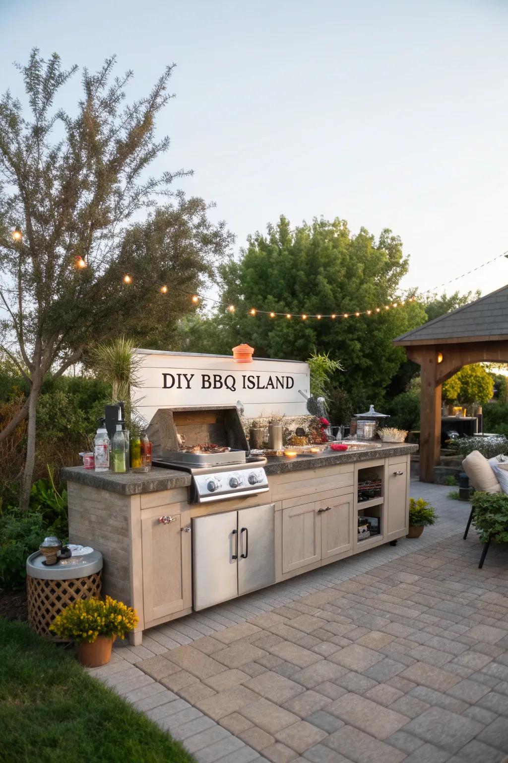 DIY elements add a personal flair to your BBQ island.