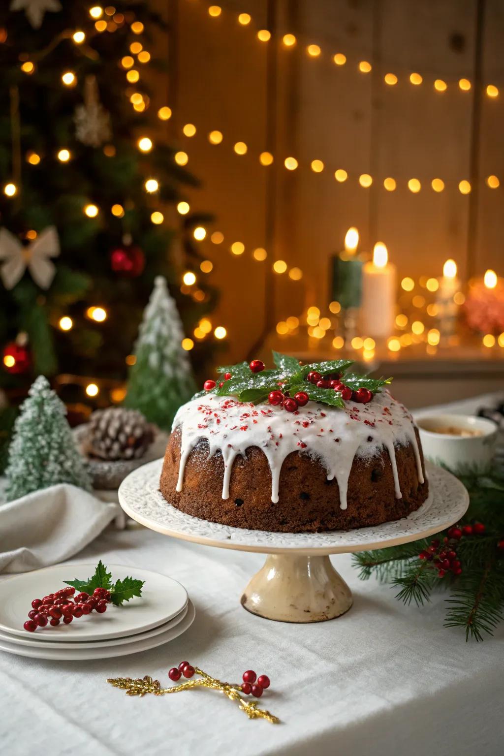 Christmas cake featuring edible glitter glamour