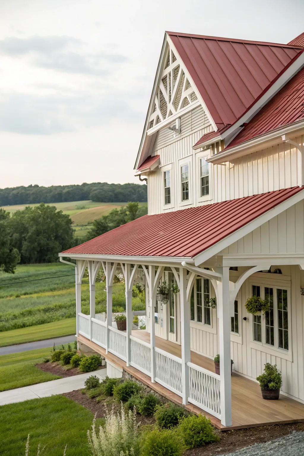 Architectural flair: Gable brackets that add interest and elegance.