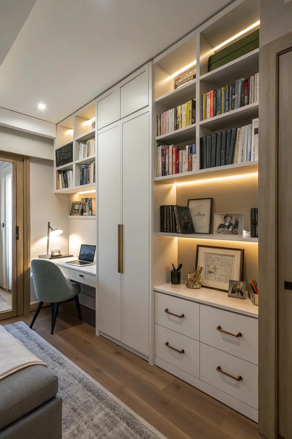 An organized study room.