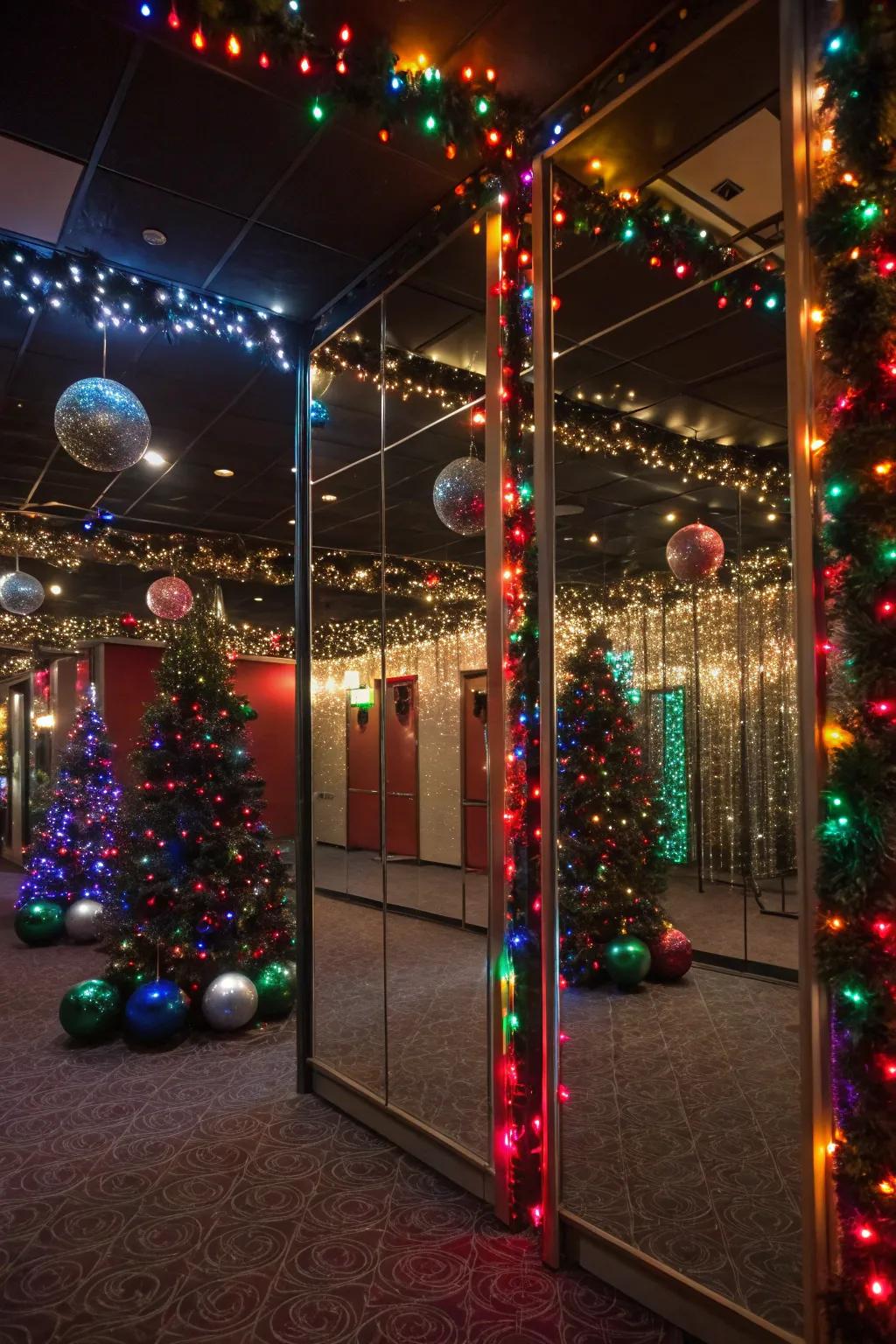 Mirrored accents introduce depth and reflect illumination beautifully.