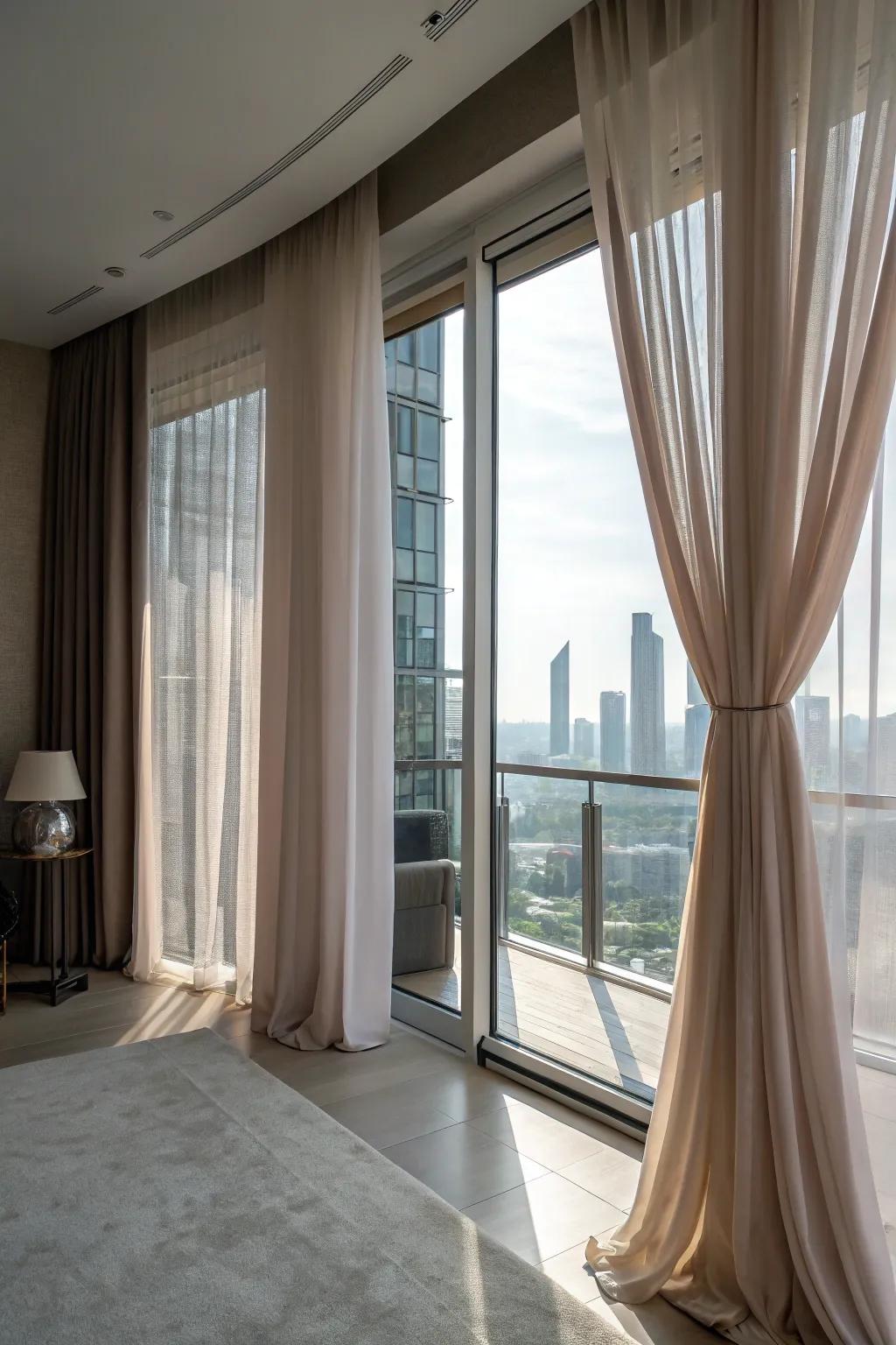 Full-drop window coverings add height and drama.