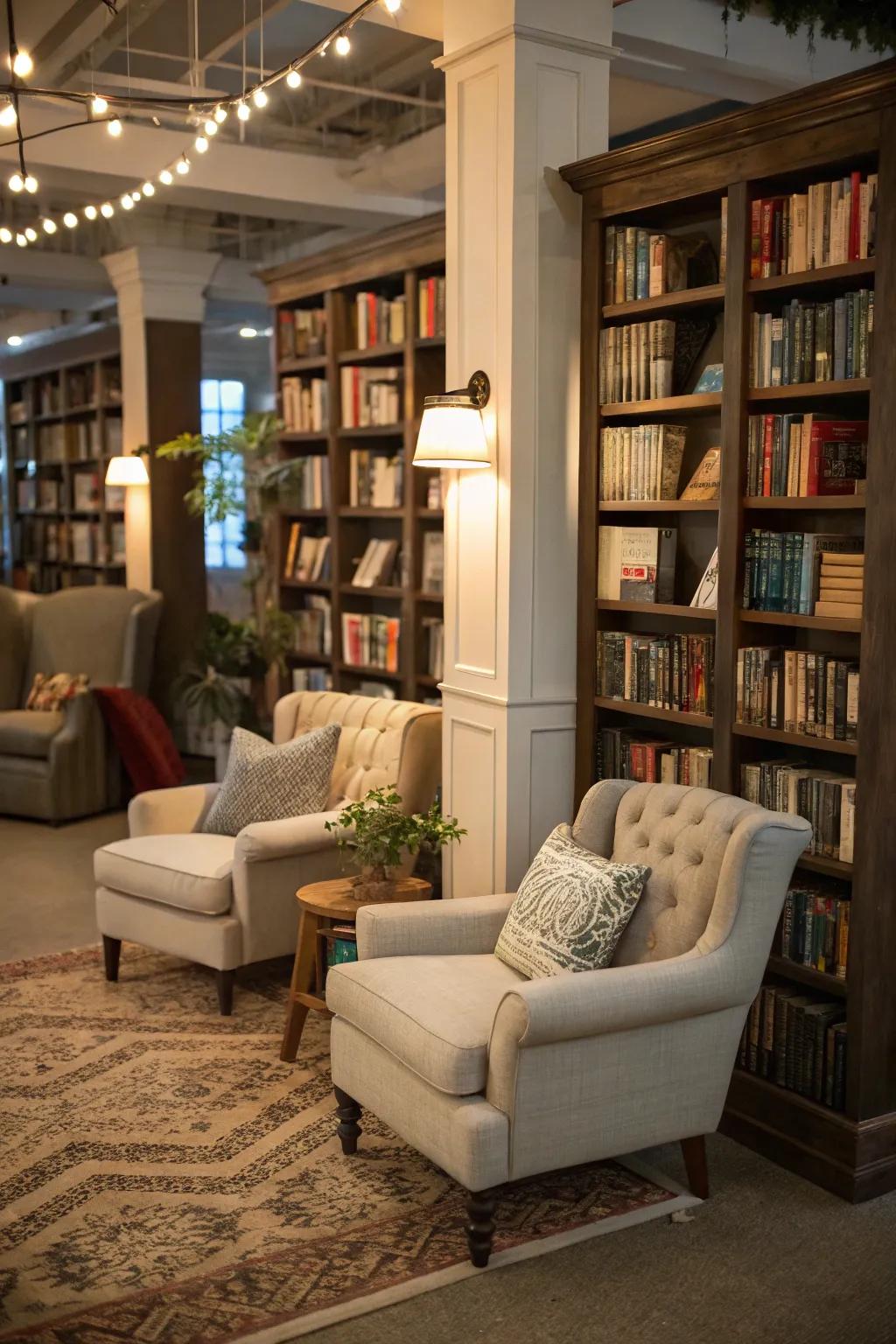 A scholarly sanctuary theme invites book lovers to imagine their new sanctuary.