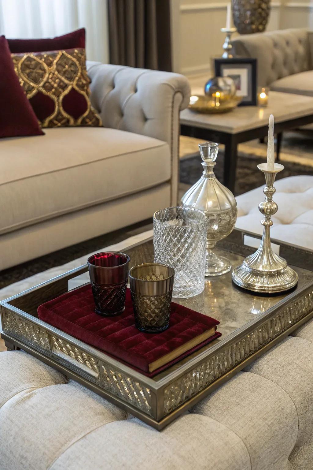 Create layers of opulence with varied textures.