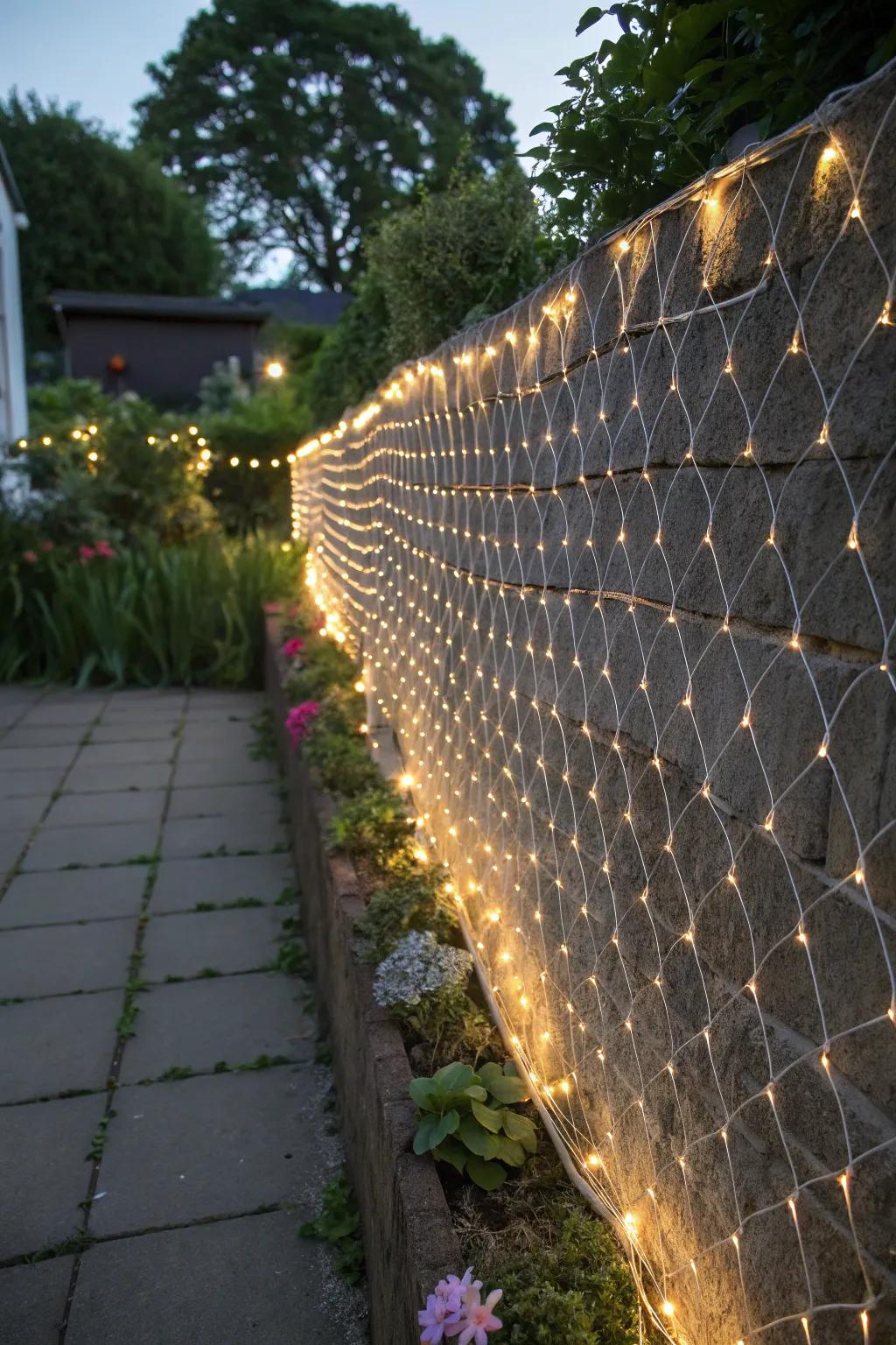 Blanket expansive zones utilizing enchanting mesh lighting.