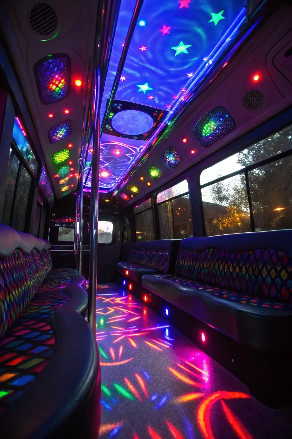 Projection beams give the celebration atmosphere dynamic graphics.