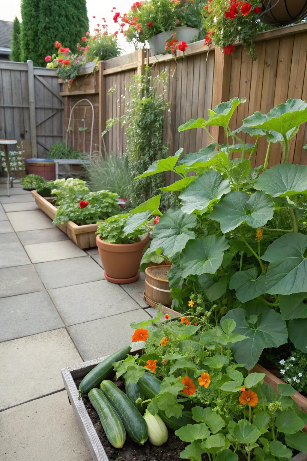 Regularly rotated seasonal vegetables ensure a dynamic and bountiful garden.