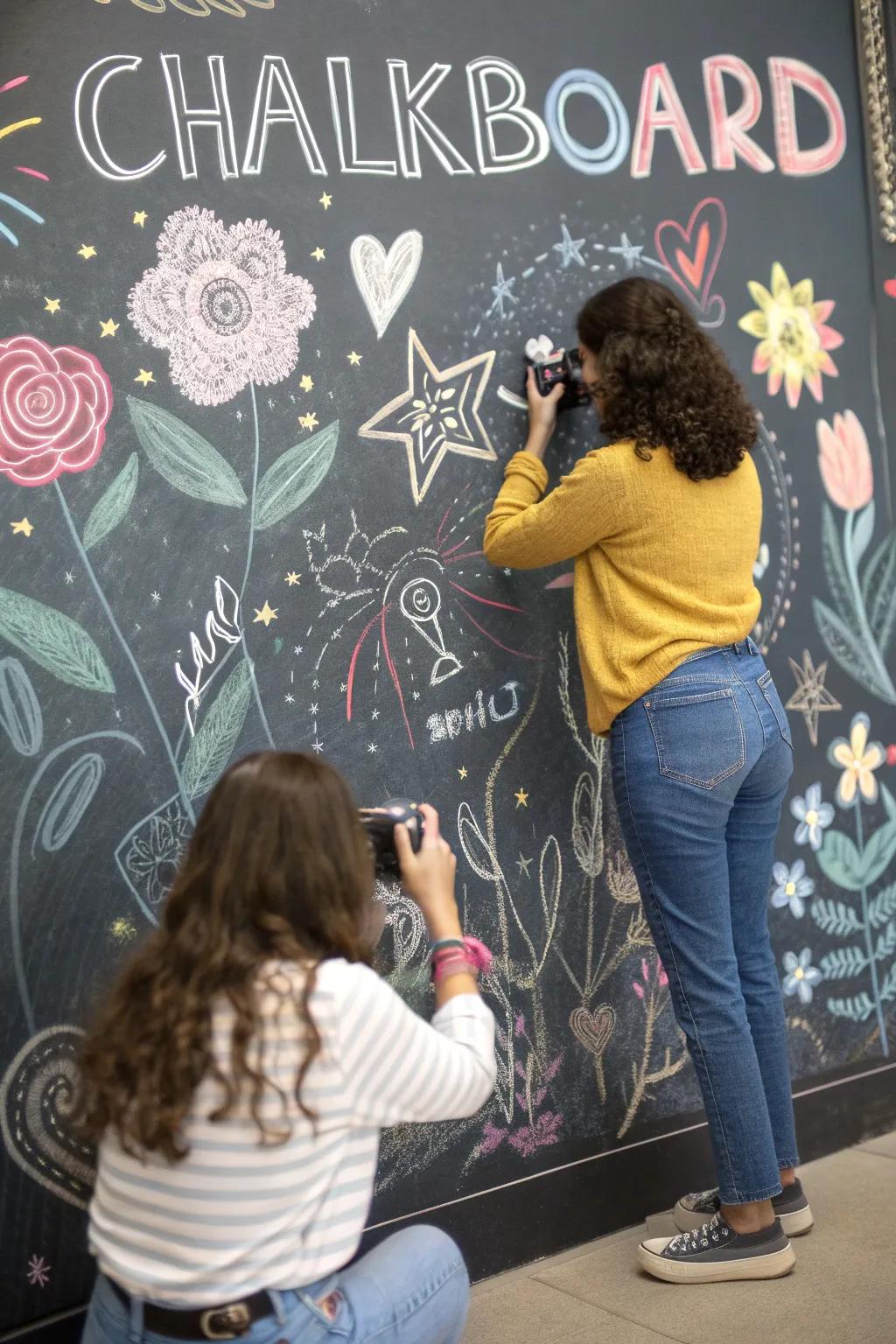 With a chalkboard backdrop, it's personalized and creative.