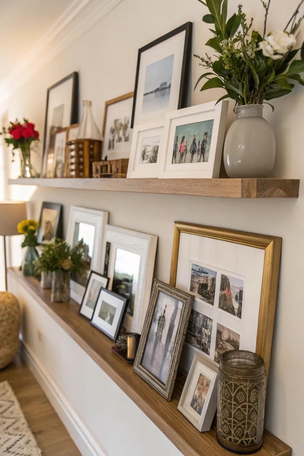 Experiment with balance and imbalance for a dynamic shelf.