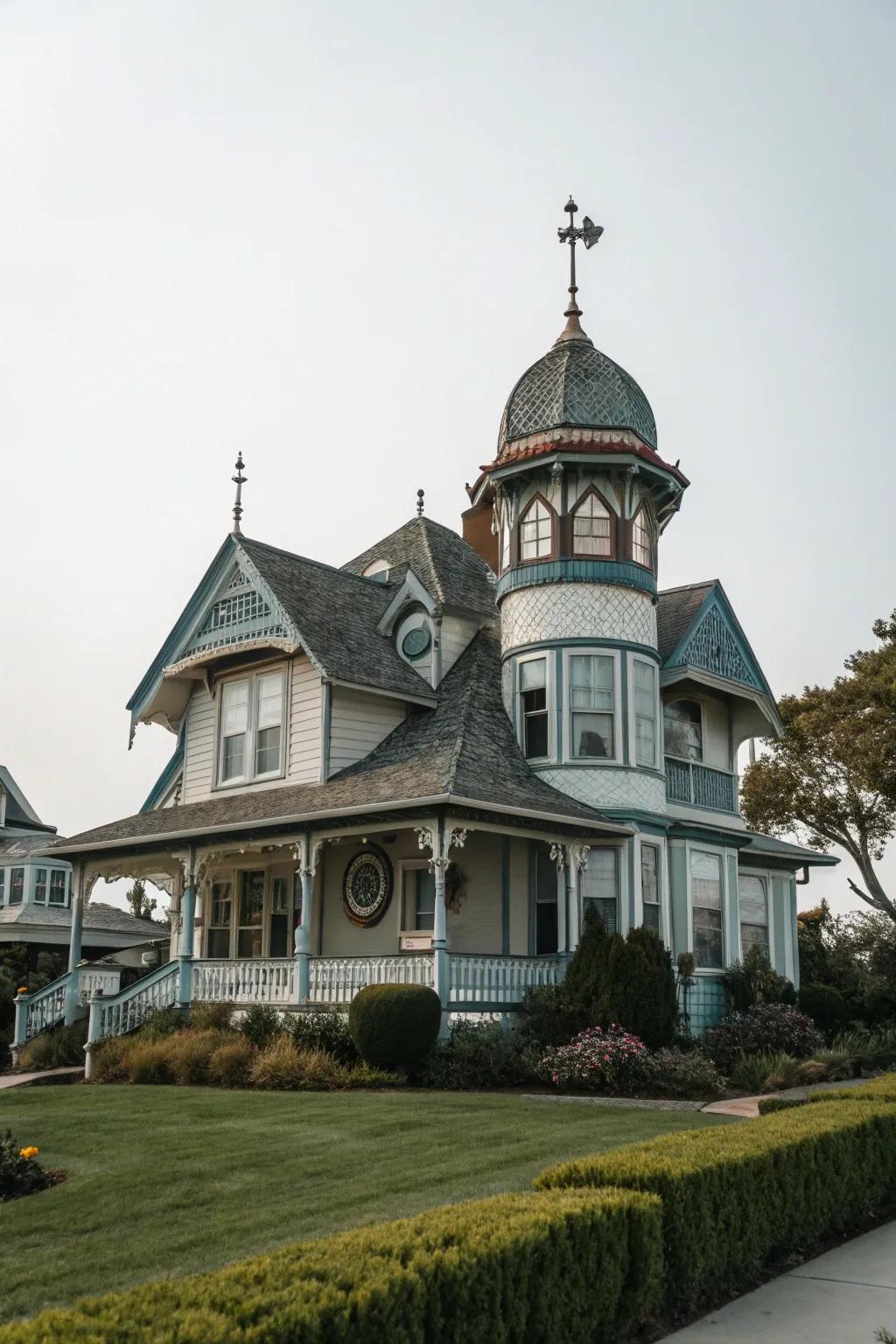 A house with a custom-designed cupola, full of artistic expression.