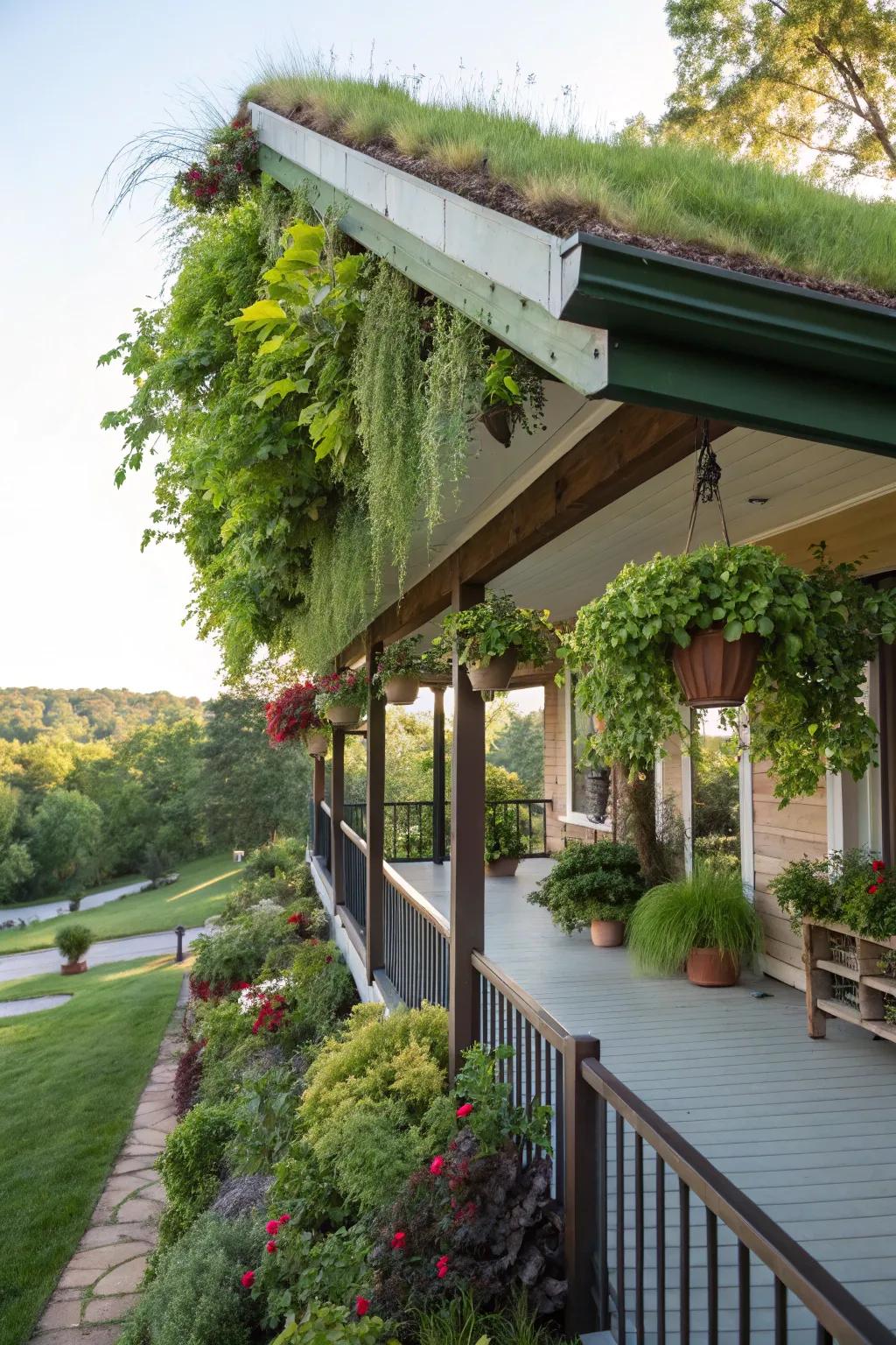 Sustainable beauty showcased by a green roof.