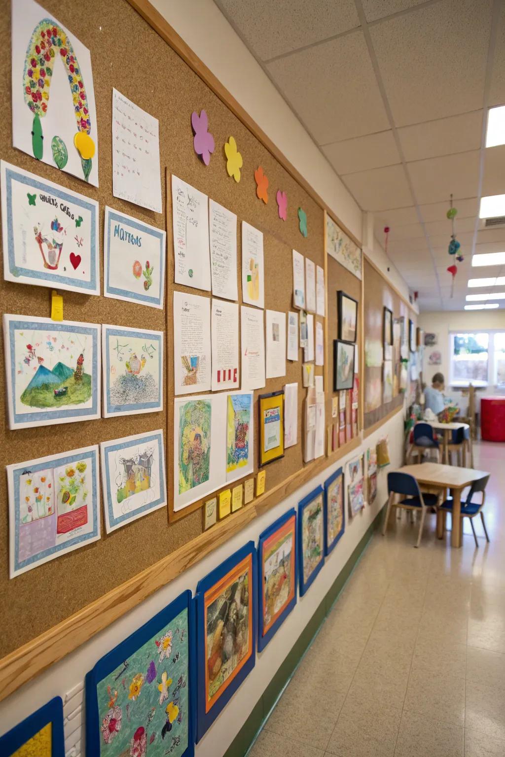 A dynamic student art gallery boosting confidence.