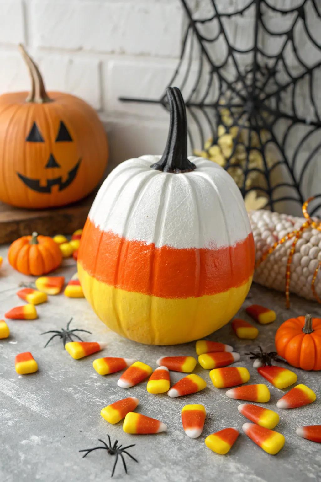 Corn candy pumpkins embody a delightful seasonal indulgence.