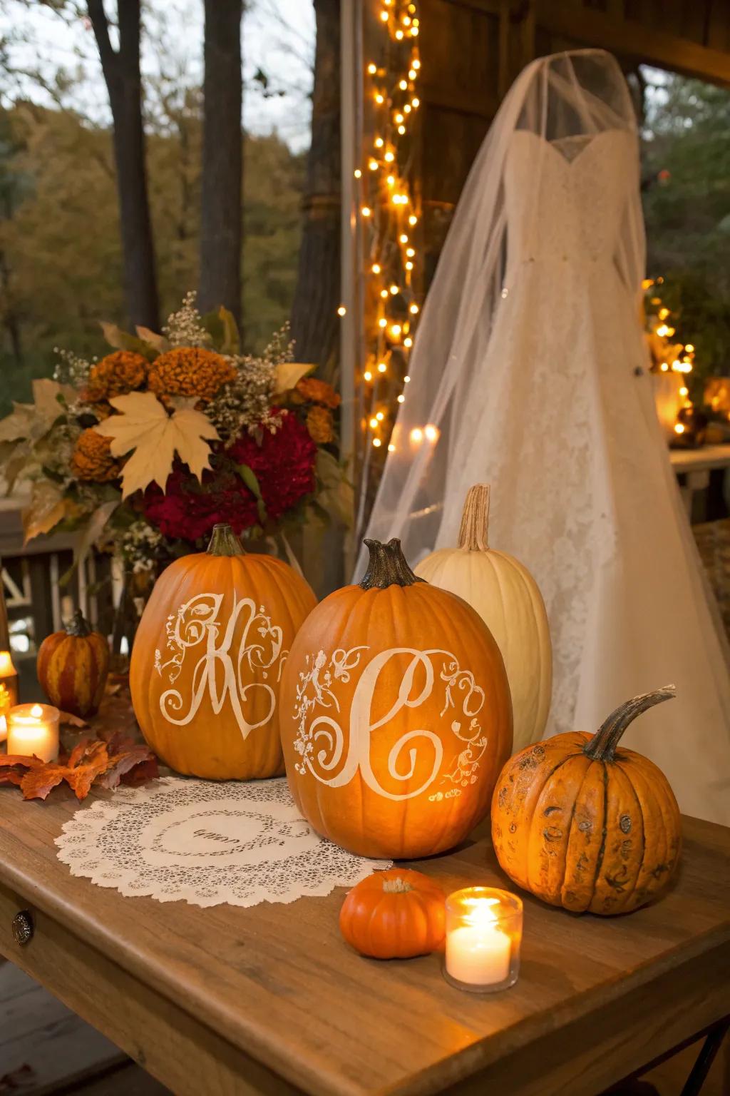 Personalized squash monograms adding a unique touch to the decor.