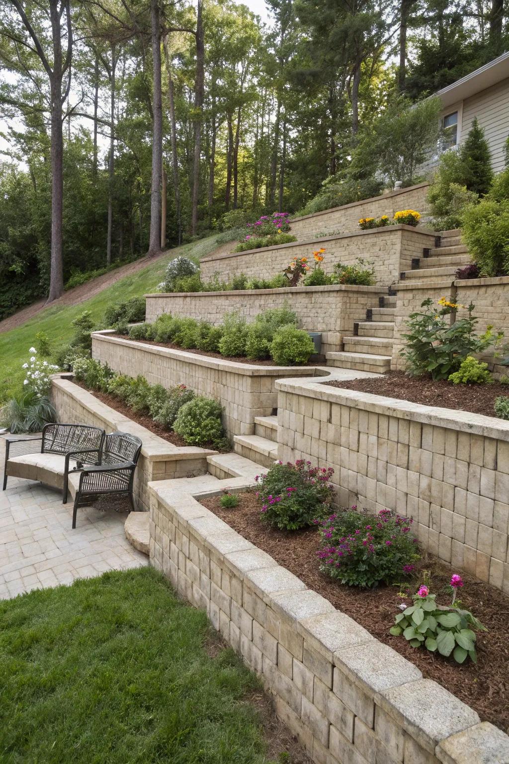 Multi-tiered walls deliver flexibility and grandeur.