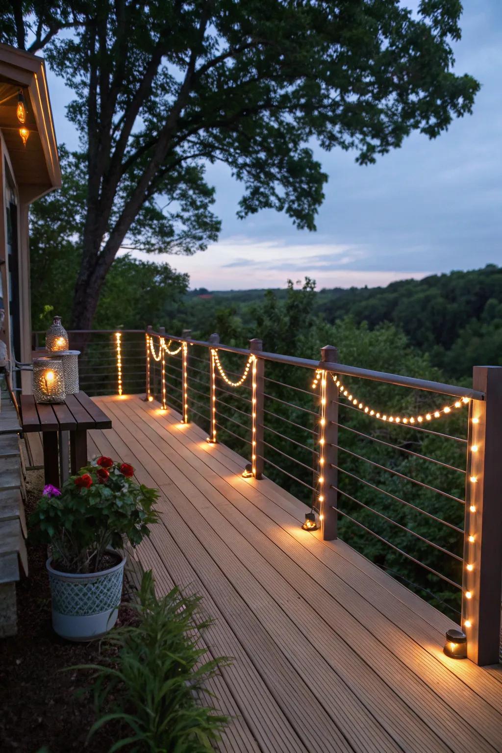 Redesign your deck into a cozy retreat with optical strands.