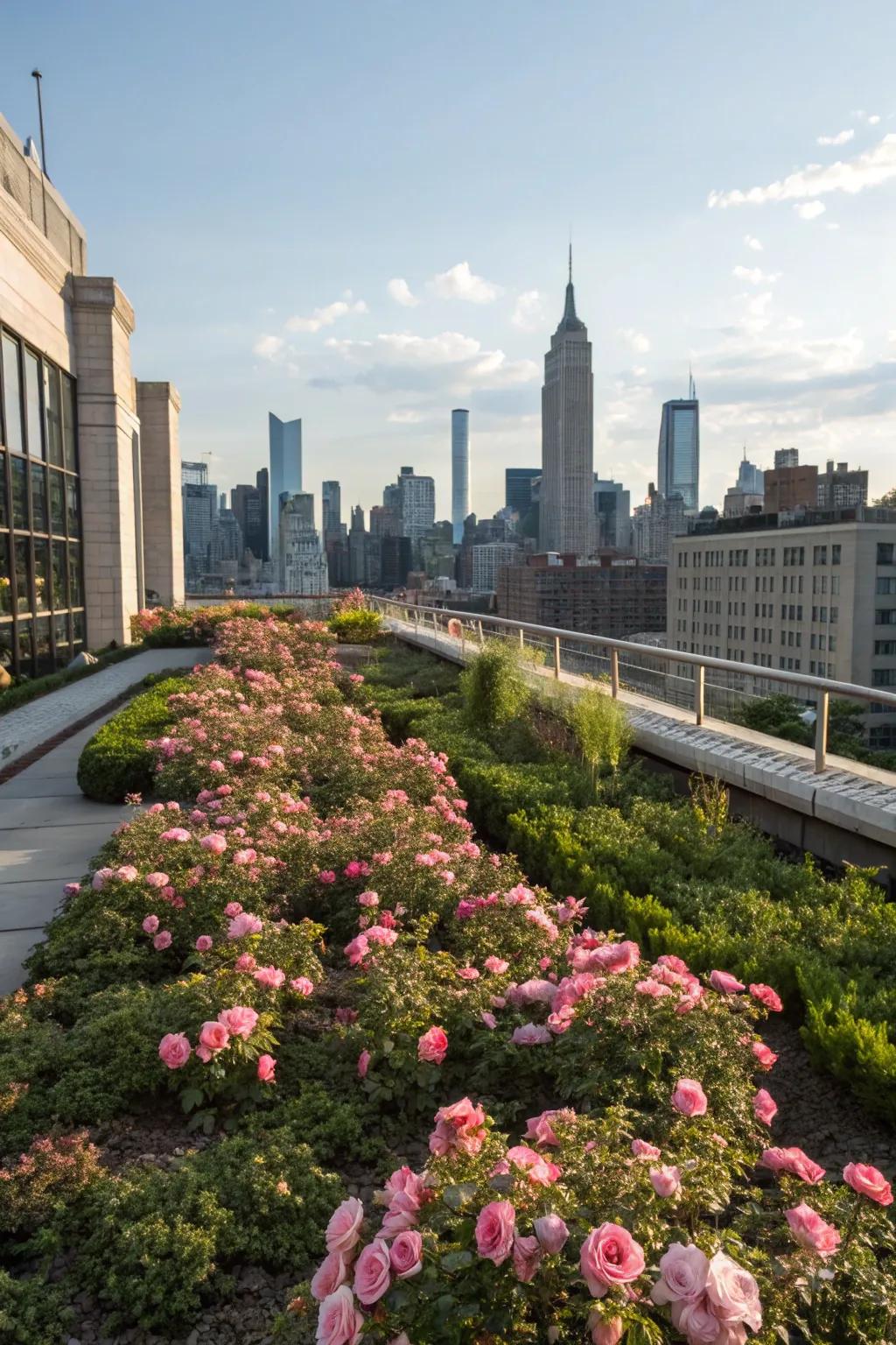 Transform urban areas into a skyspace garden of sun rose.