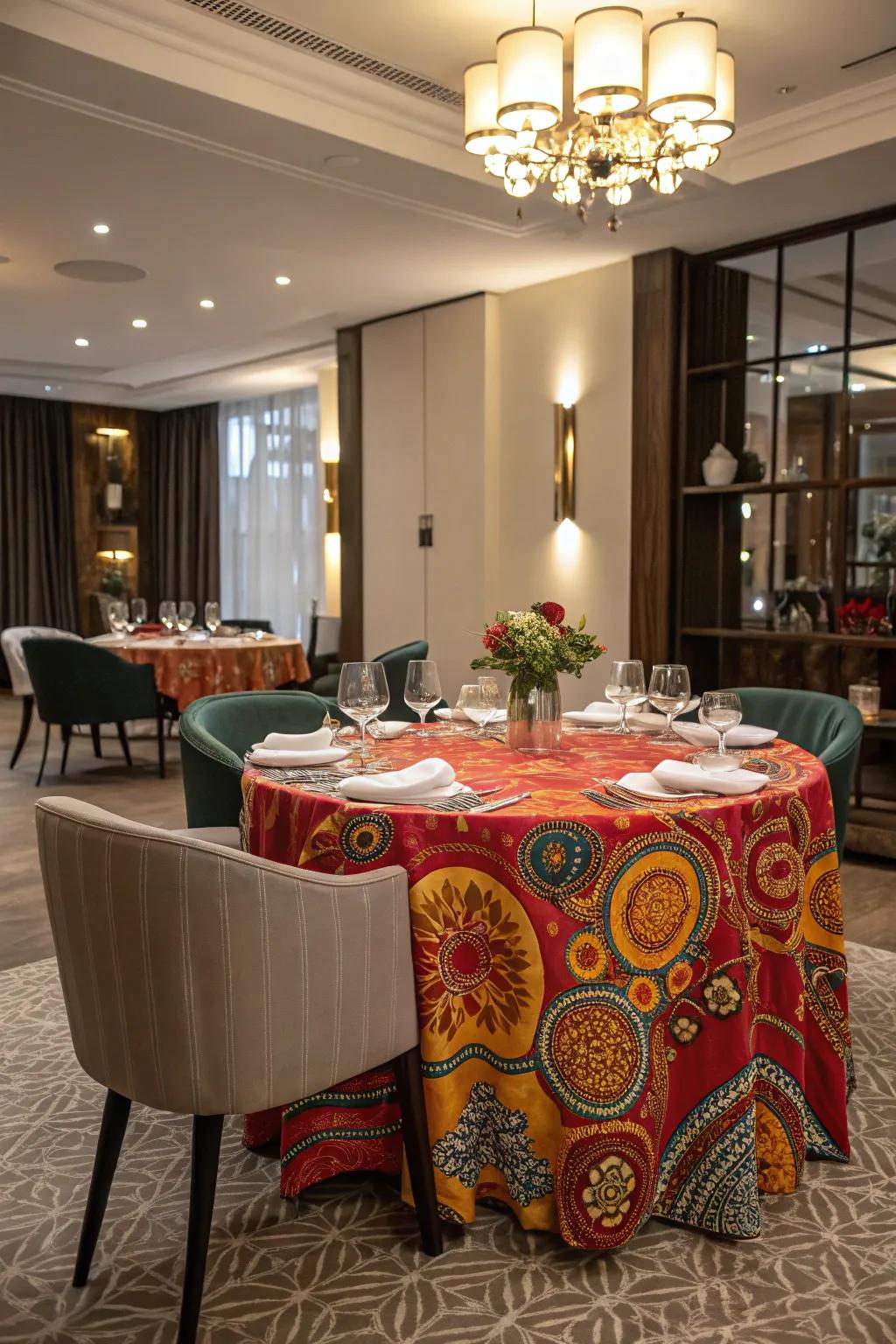Statement table coverings make your table stand out.