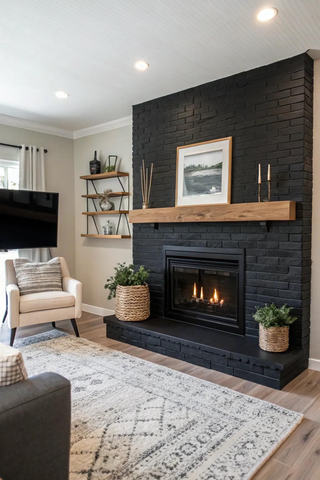 Black brick establishes a daring, modern statement.
