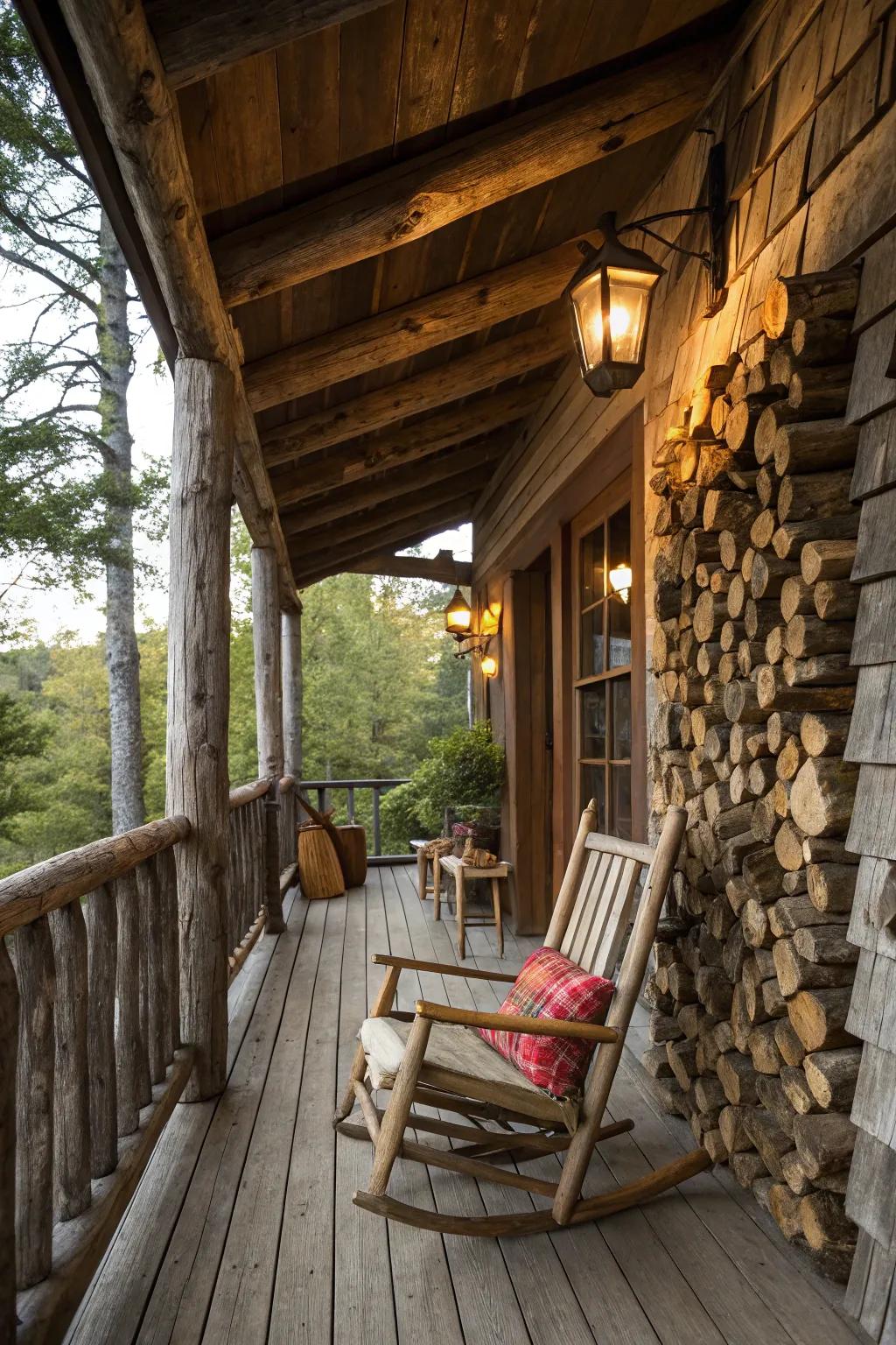 A kindling exhibition unites function with rustic allure.