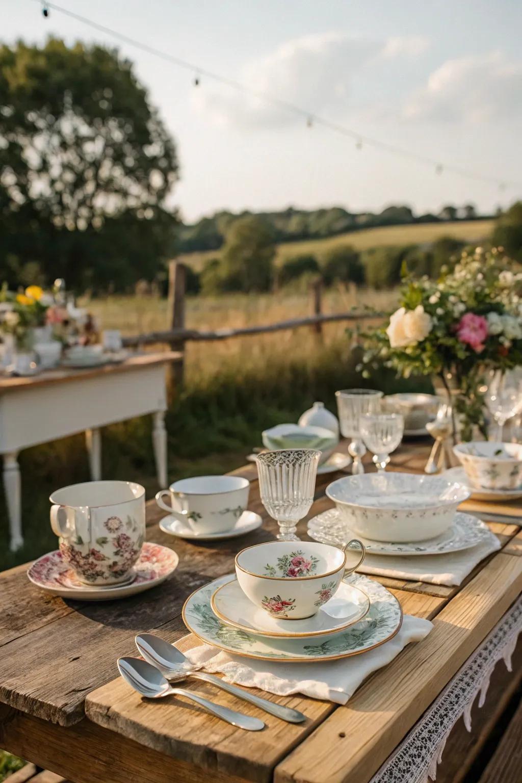 Antique discoveries append character to your tablescape.