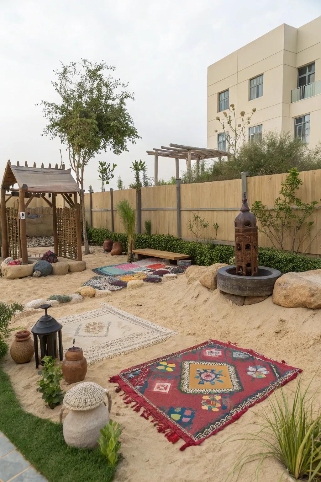 Tour the planet through your backyard sandscape.