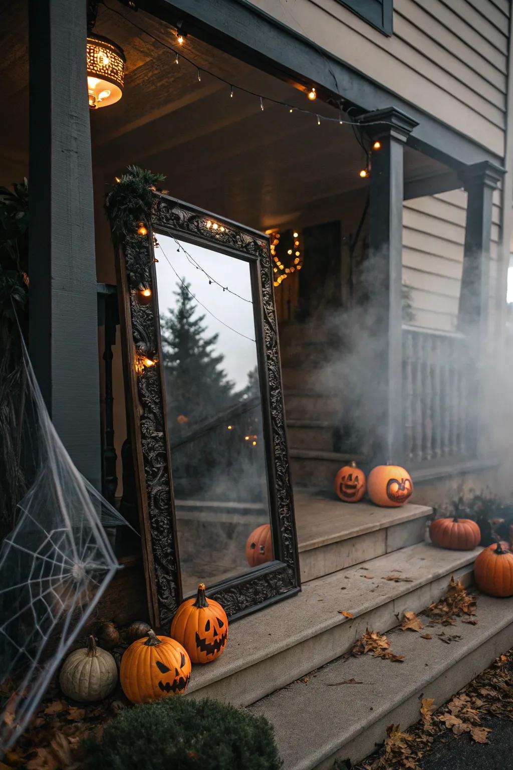 Mystical reflectors make enchanting reflections on the spooky deck.
