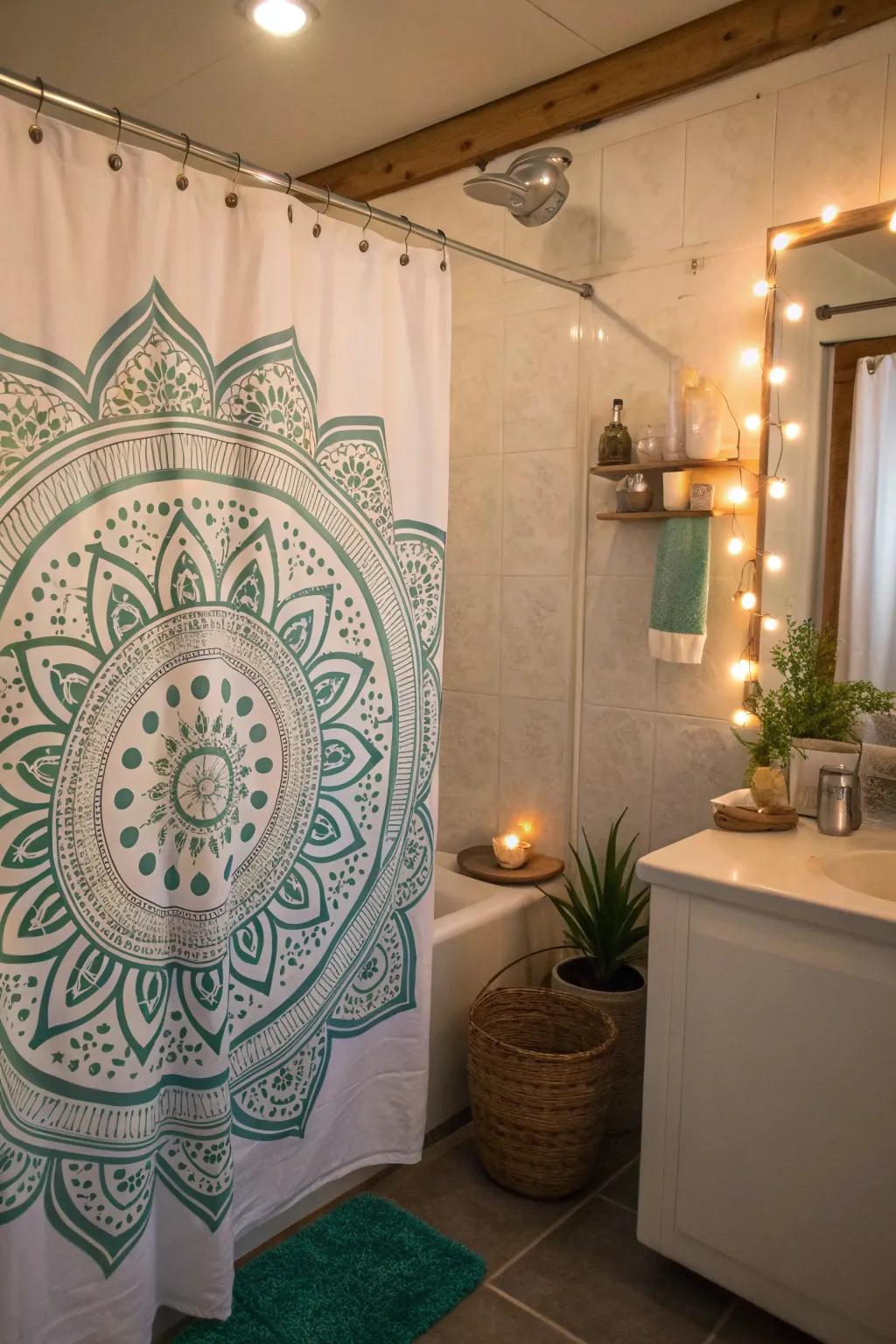 Mandala patterns infuse a mystical and meditative quality.