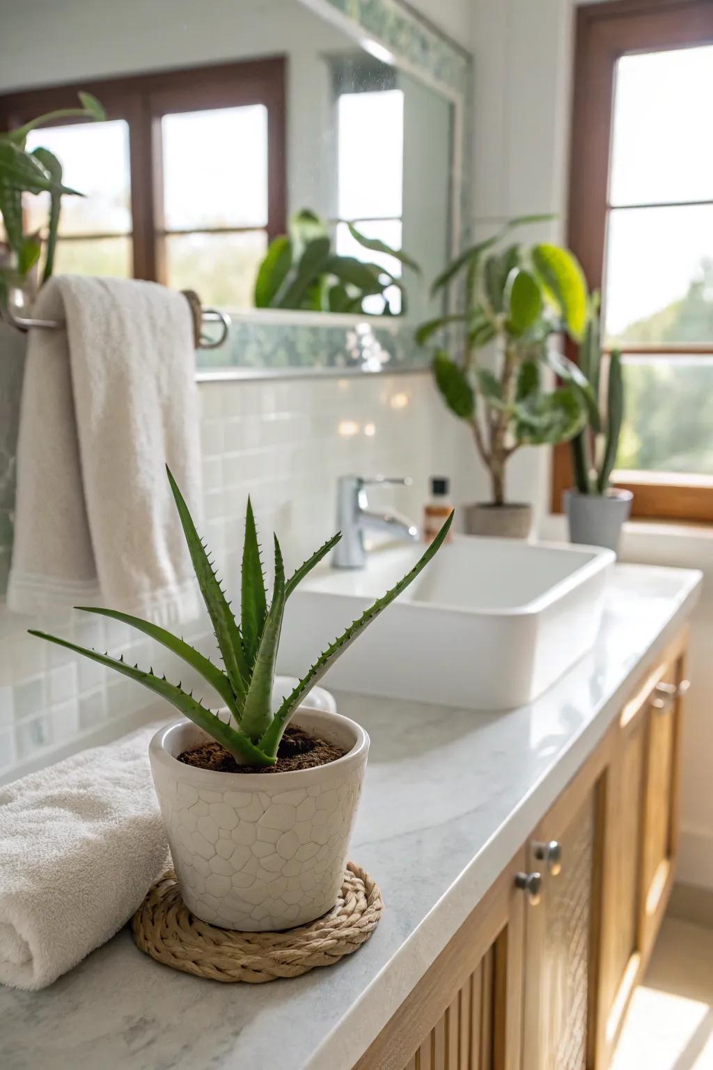 Aloe vera is not solely utilitarian but also a fashionable inclusion.
