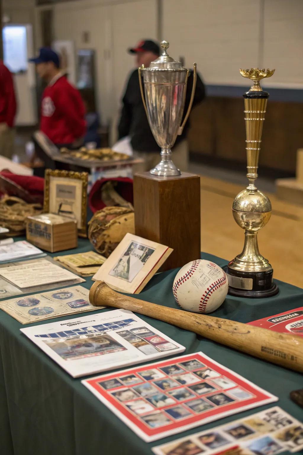 Vintage memorabilia introduces depth and historical context to the decor.