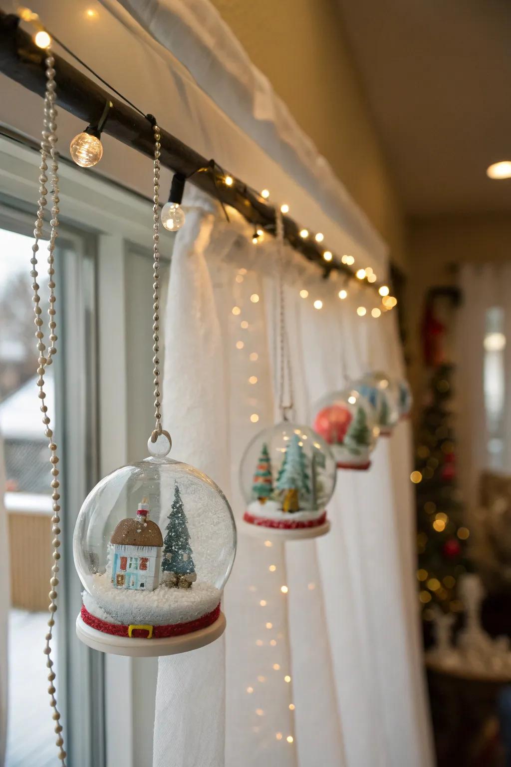 Diminutive snowy orbs impart enchantment and marvel to your window decor.