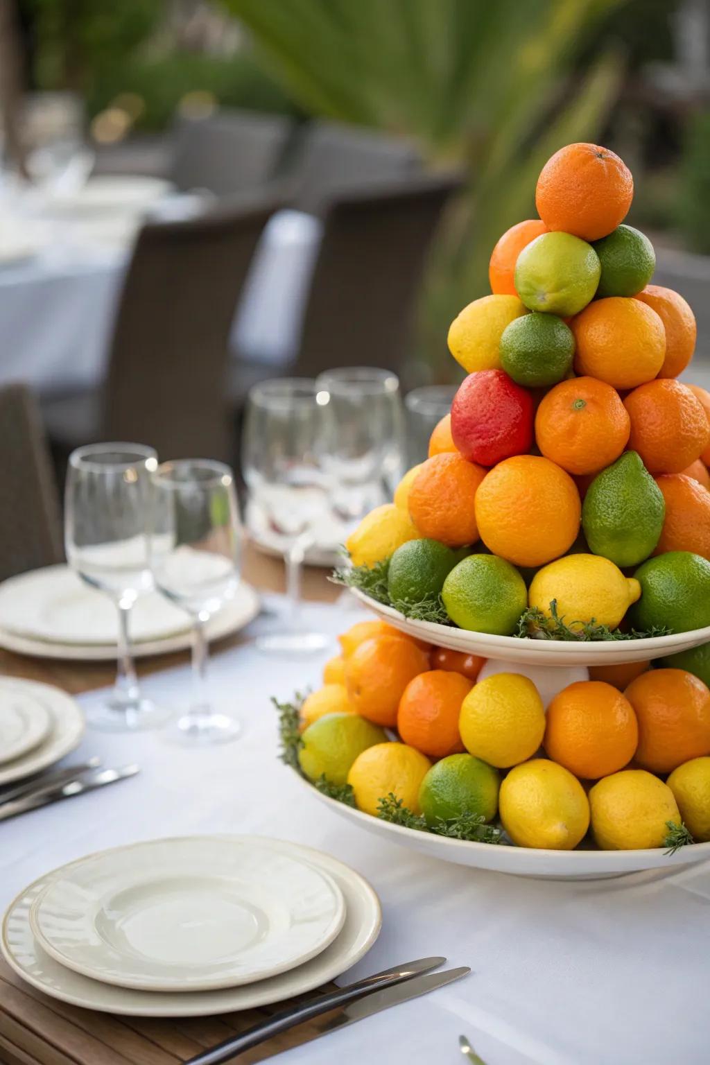 Citrus fruits create a vibrant and refreshing display.