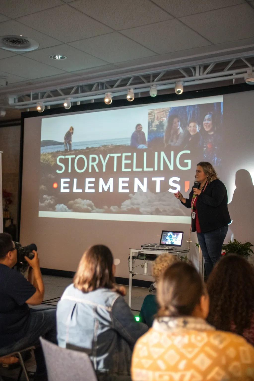Slides that incorporate narrating elements for engagement.