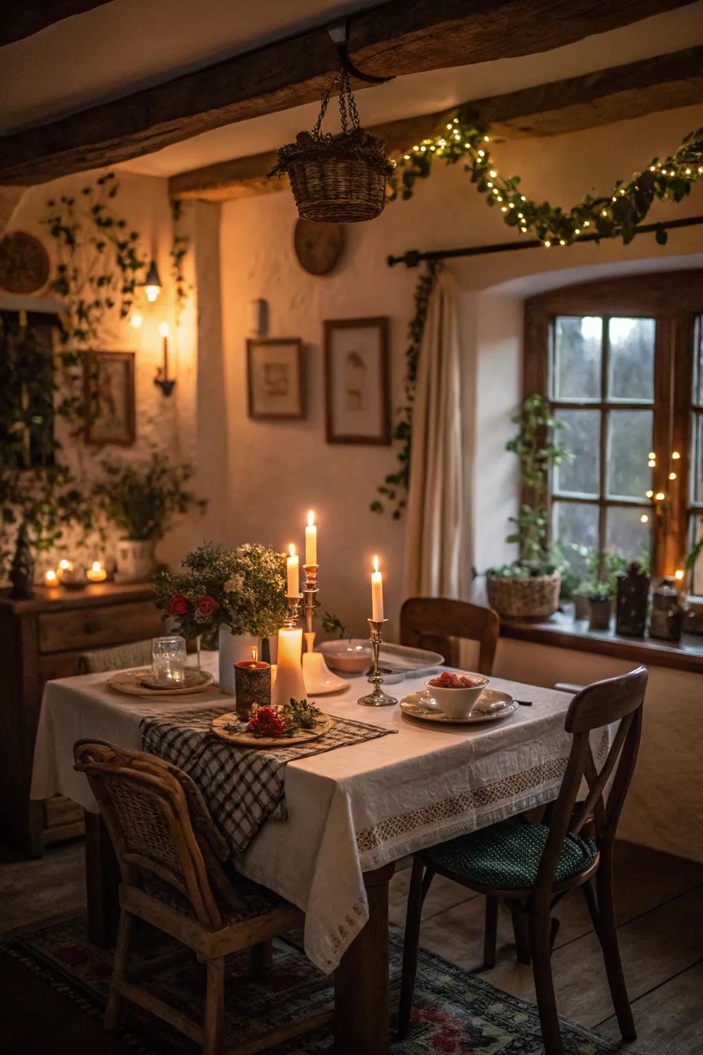 Mellow lighting fosters a personal ambiance.