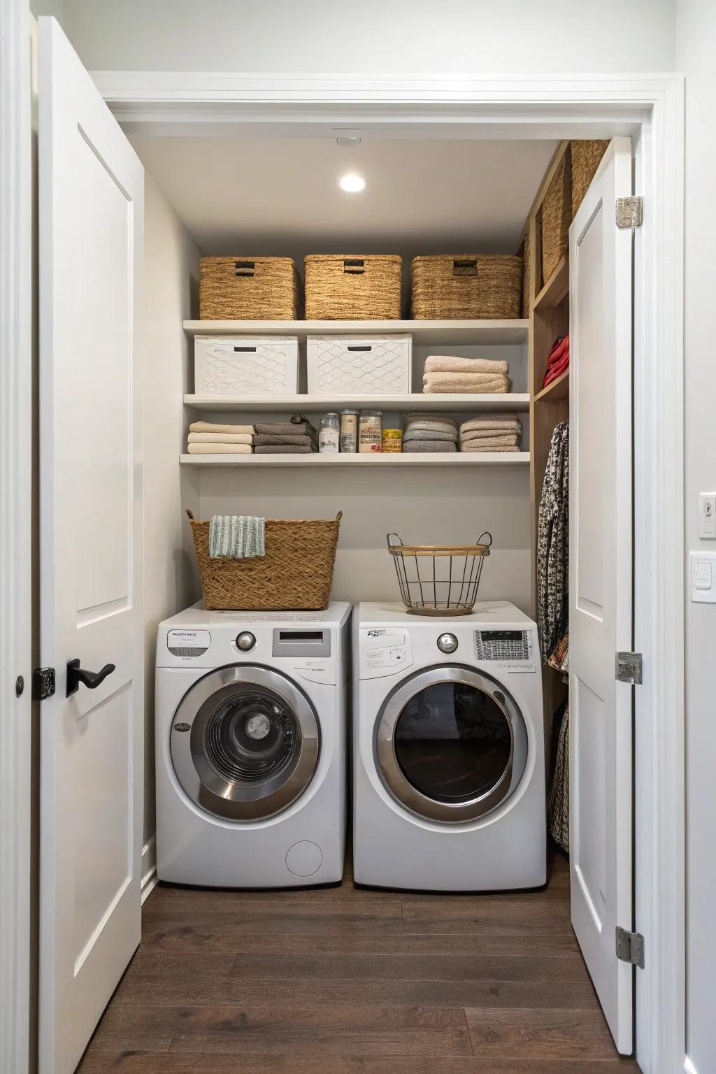 Room-saving equipment makes area for additional features.