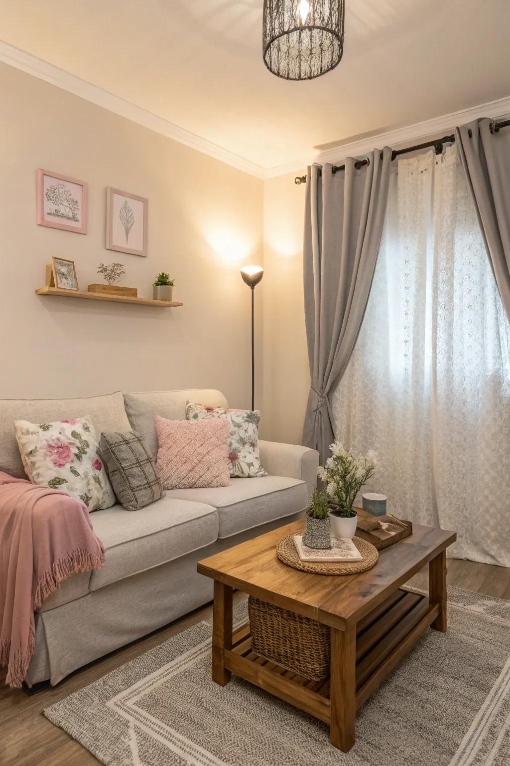 Light shades make small areas feel larger.