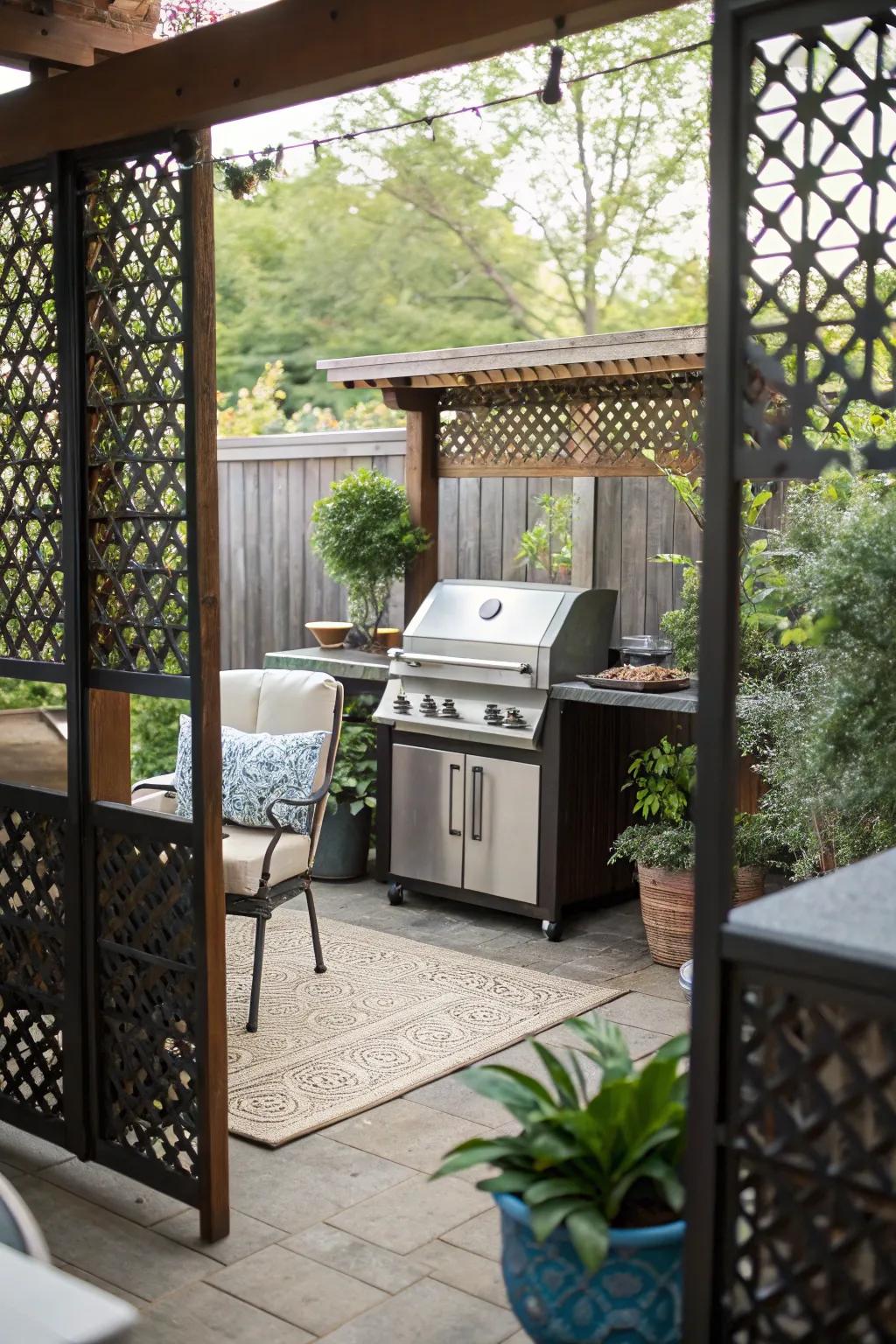 Decorative screens improve privacy and style.