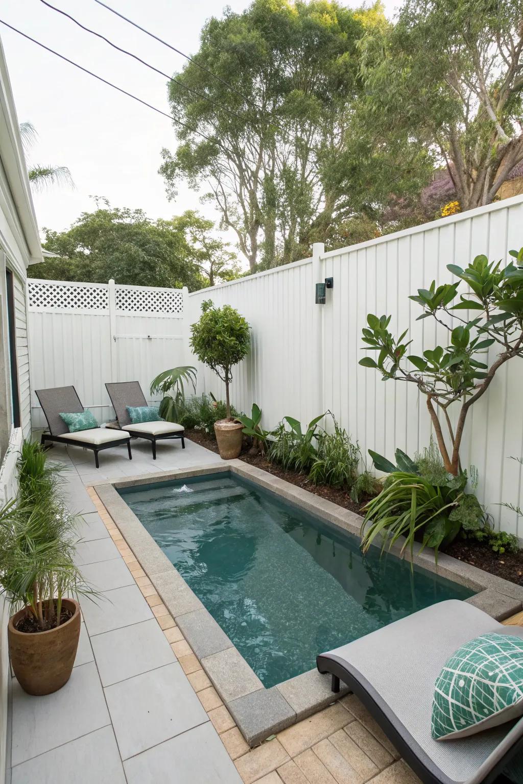 A soaking pool offers a refreshing dip and fits perfectly in a compact backyard.