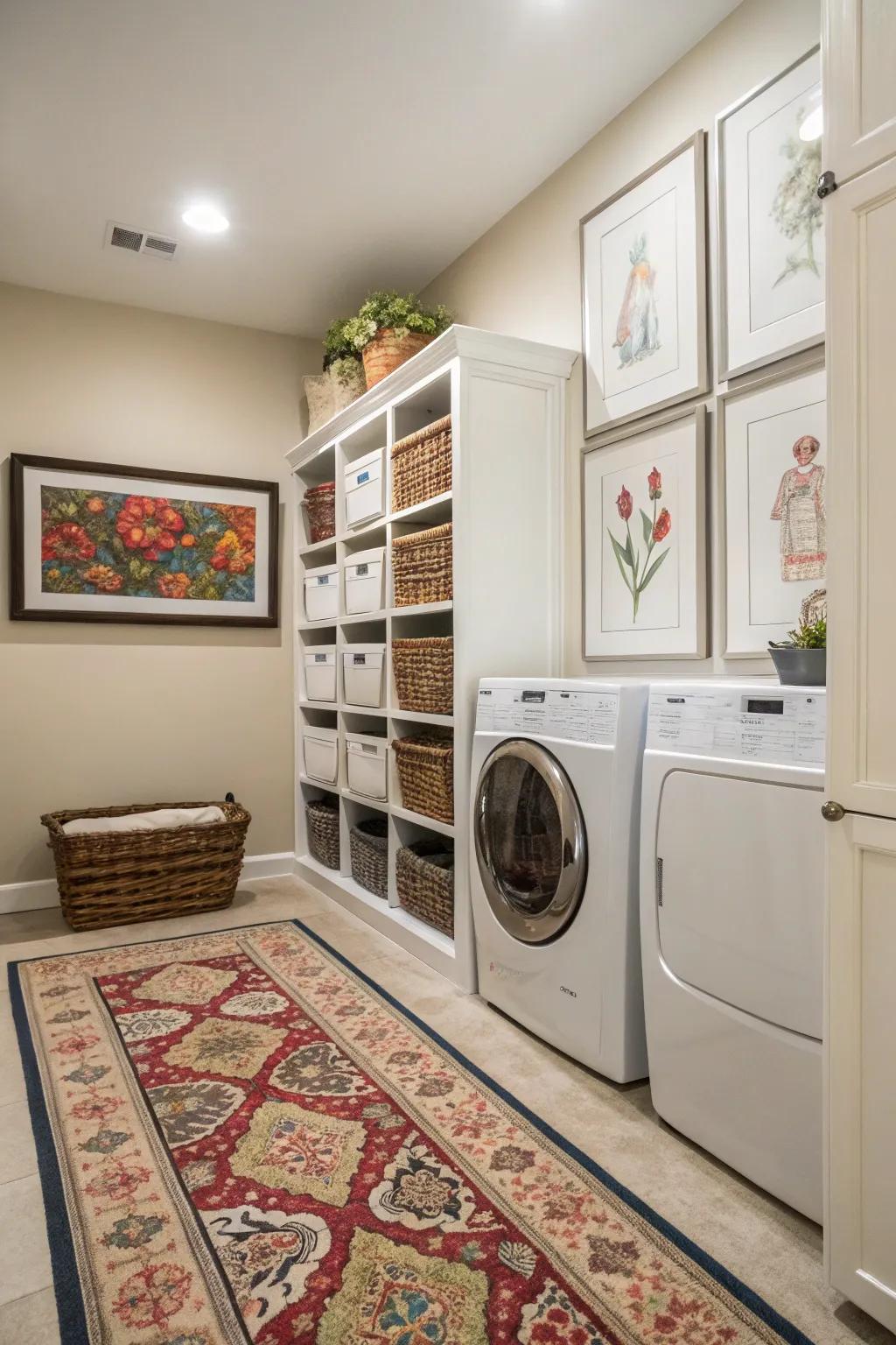 Creative elements can personalize and enhance your washing area.
