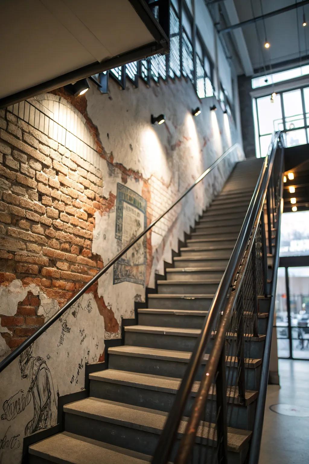 Add an edge with an industrial chic mural.