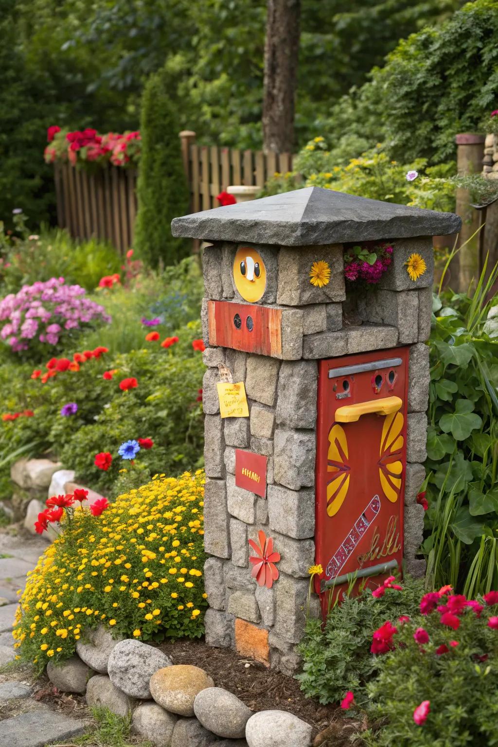 Strong color embellishments make your mailbox a standout feature.
