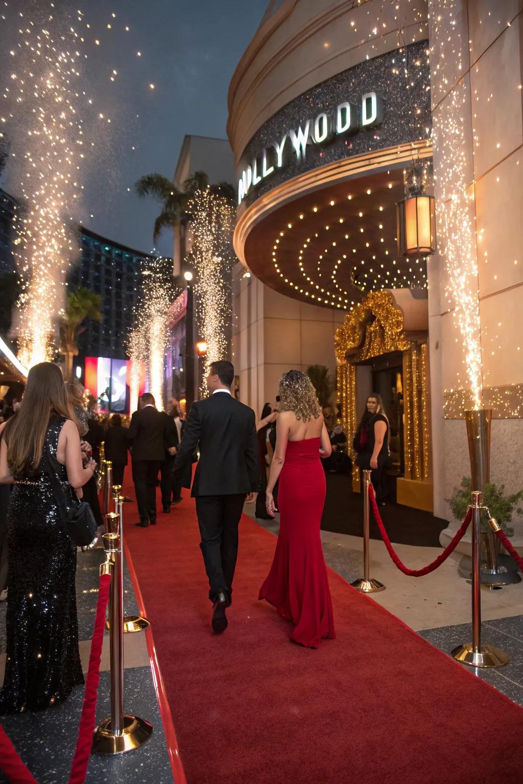 A glamorous Hollywood-themed night with red carpet treatment.