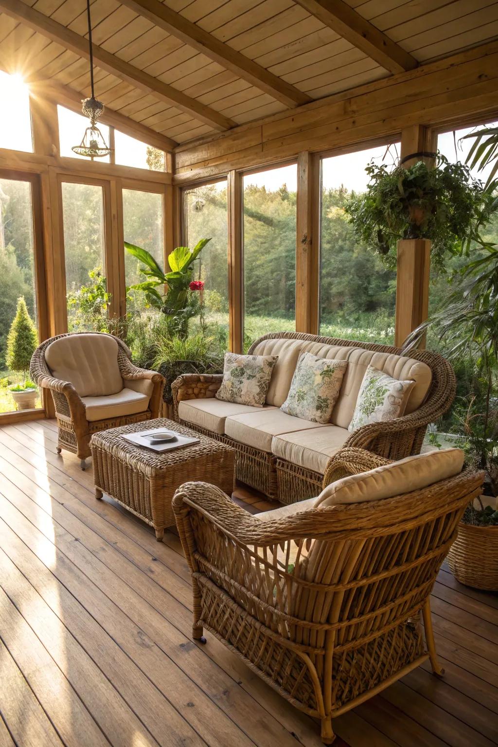 Wicker offers a aesthetic.