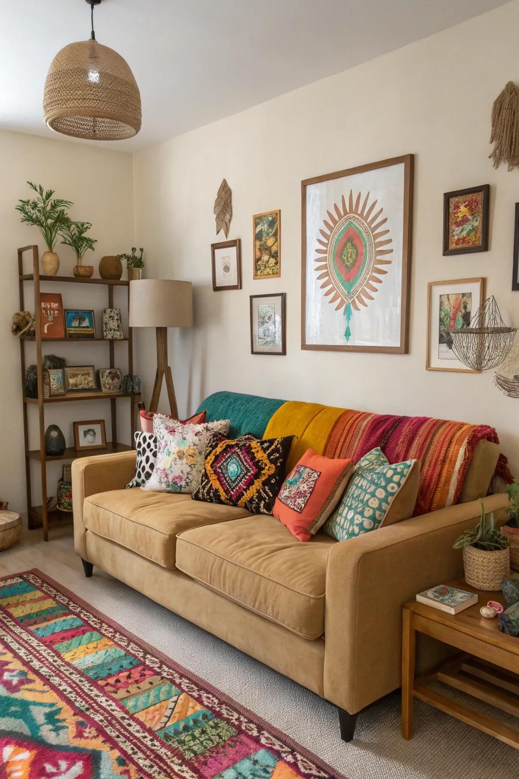 A varied mix of styles creates a distinctive and welcoming area.
